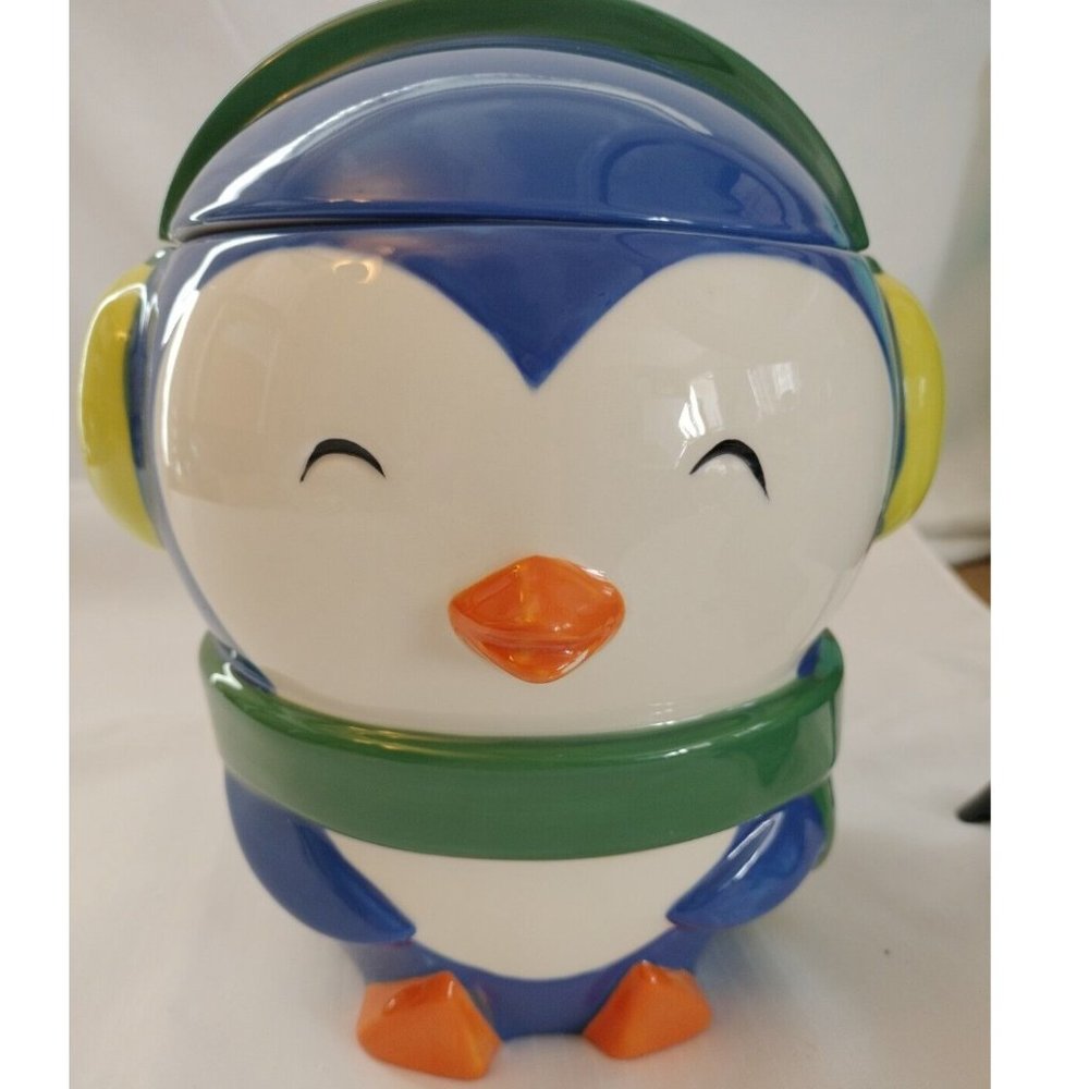 Ceramic Bird Cookie Jar With Headset On